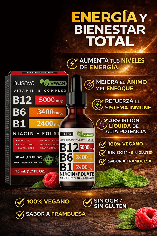 VITAMINA B12 5000mcg EN GOTAS-COMPLEJO B LIQUIDO NUVASA